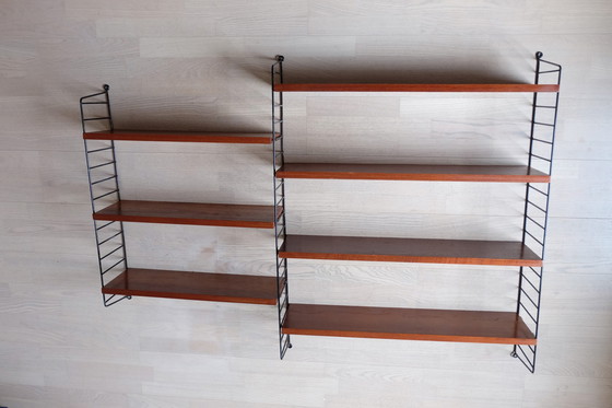 Image 1 of Original String Nisse shelving system Dark teak 50Er/60Er