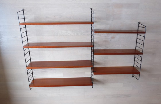 Image 1 of Original String Nisse shelving system Dark teak 50Er/60Er