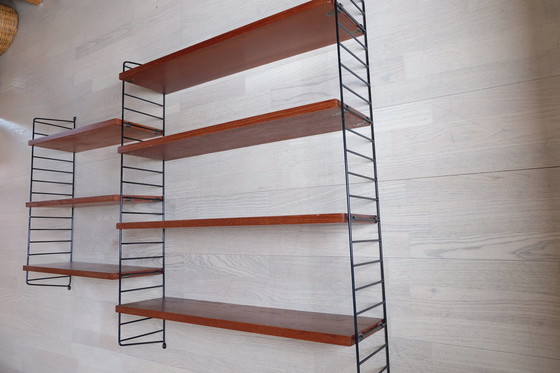 Image 1 of Original String Nisse shelving system Dark teak 50Er/60Er