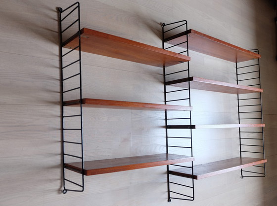 Image 1 of Original String Nisse shelving system Dark teak 50Er/60Er