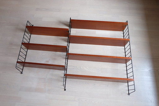 Original String Nisse shelving system Dark teak 50Er/60Er