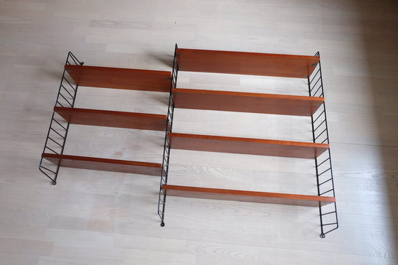 Image 1 of Original String Nisse shelving system Dark teak 50Er/60Er