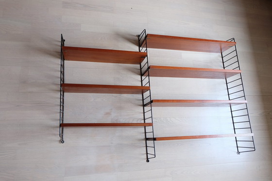 Image 1 of Original String Nisse shelving system Dark teak 50Er/60Er