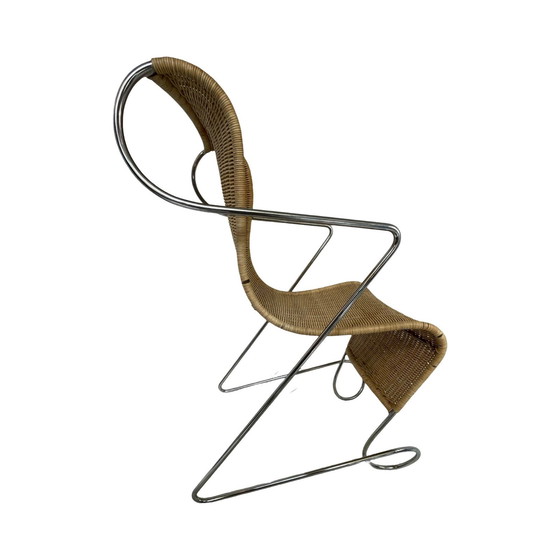 Image 1 of Ron Arad - Driade - Chair mode ‘Zigo’ - 1990’s - Tubular frame and wicker - Great condition, marked at the back