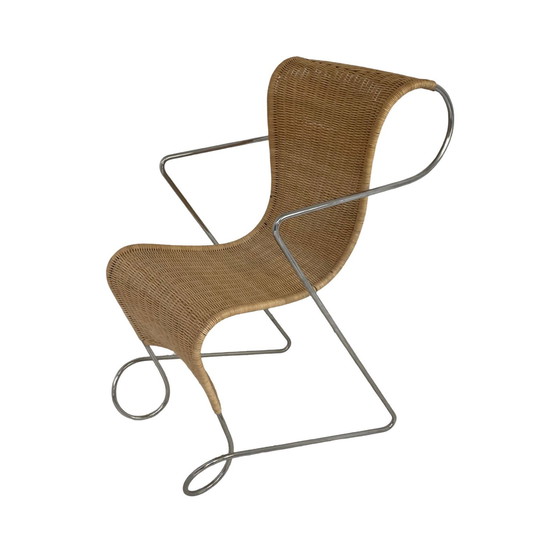 Image 1 of Ron Arad - Driade - Chair mode ‘Zigo’ - 1990’s - Tubular frame and wicker - Great condition, marked at the back