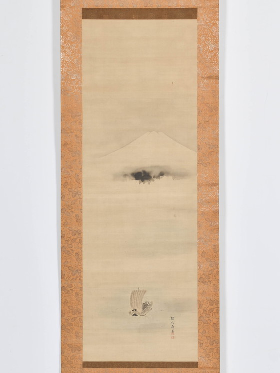 Image 1 of Japanese Scroll - Mountains by the water.