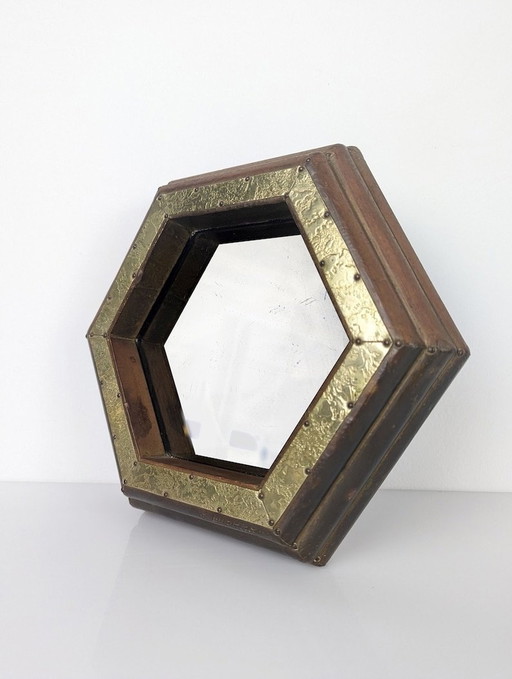 Hexagonal Mirror By Rodolfo Dubarry, 1970S