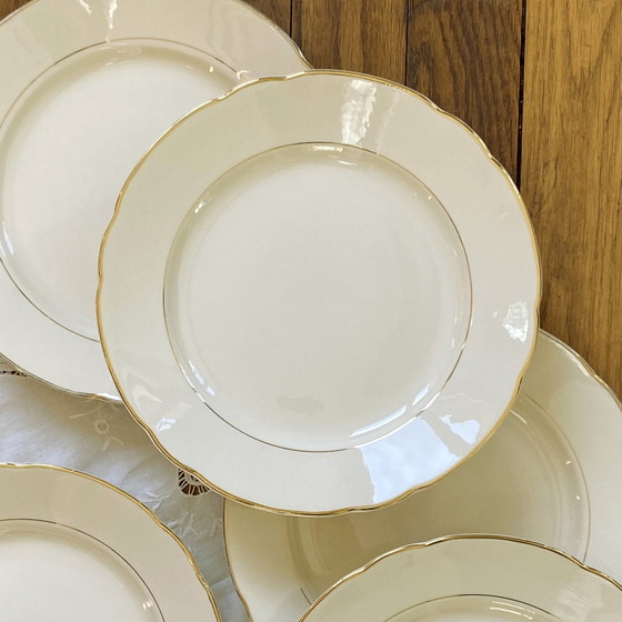 Image 1 of Set di 6 piatti in terracotta antica Villeroy &amp; Boch in beige e oro