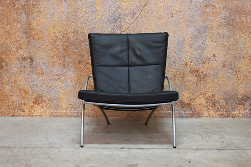 Black Leather Harvink Uncle Sam Design Armchair