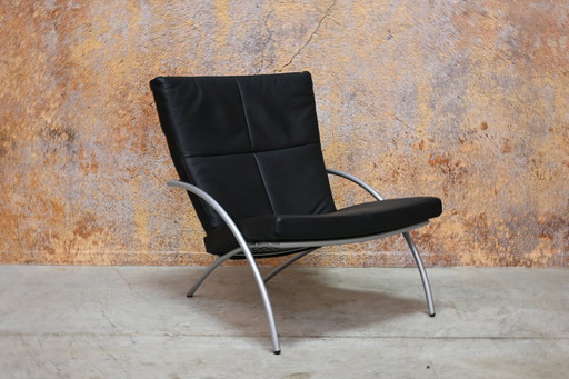 Black Leather Harvink Uncle Sam Design Armchair