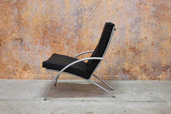 Image 1 of Black Leather Harvink Uncle Sam Design Armchair