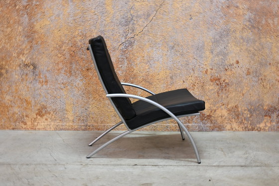 Image 1 of Black Leather Harvink Uncle Sam Design Armchair