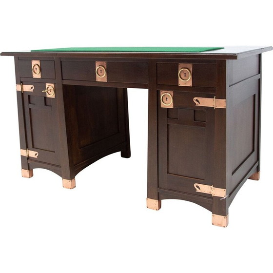 Image 1 of Vintage oak desk from the Vienna Secession, Austria-Hungary 1910