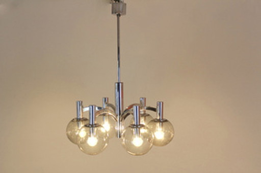 Kaiser leuchten chrome and glass chandelier