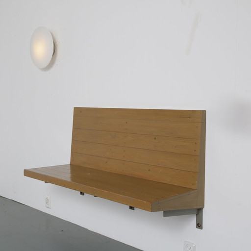 Rare Dom Hans van der Laan Wall Mounted Bench, Netherlands 1970