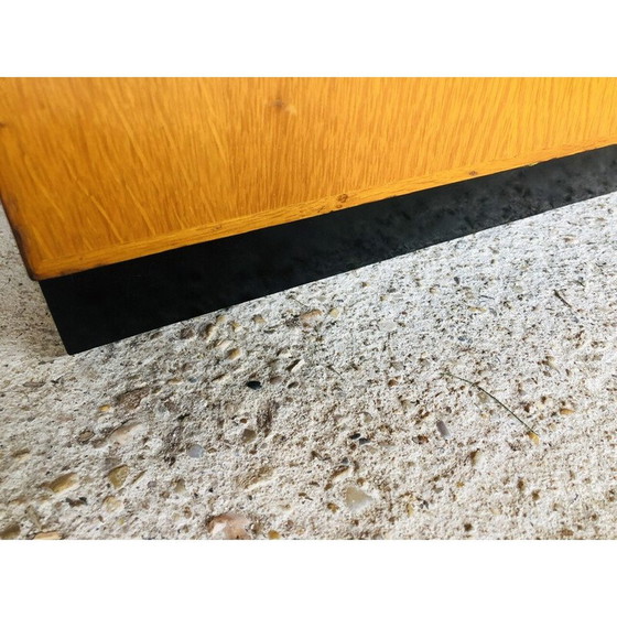 Image 1 of Vintage blond oakwood low storage unit with castors, 1960