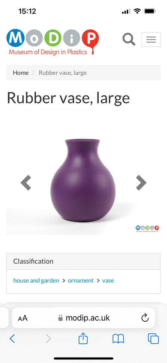 Image 1 of Vase en caoutchouc grand format