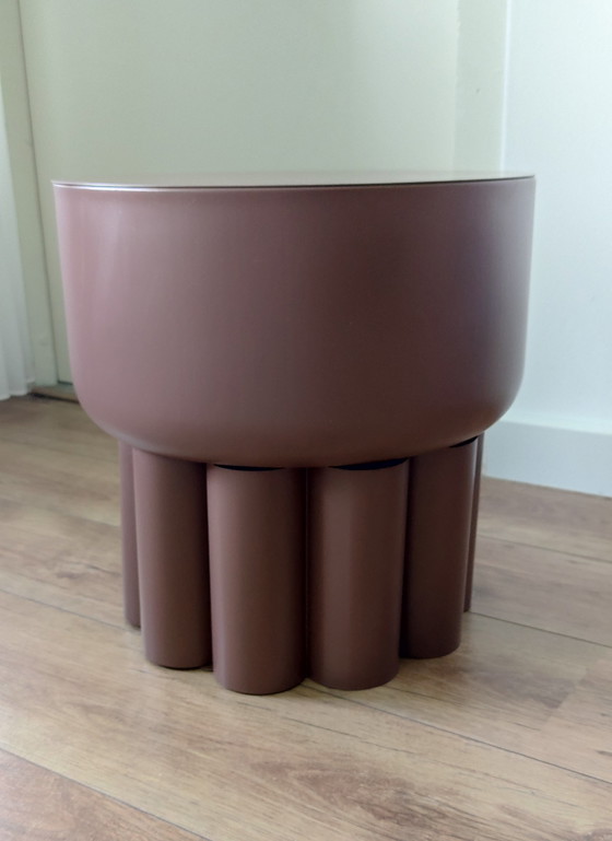 Image 1 of Modern Brown PTMD Side Table Metal