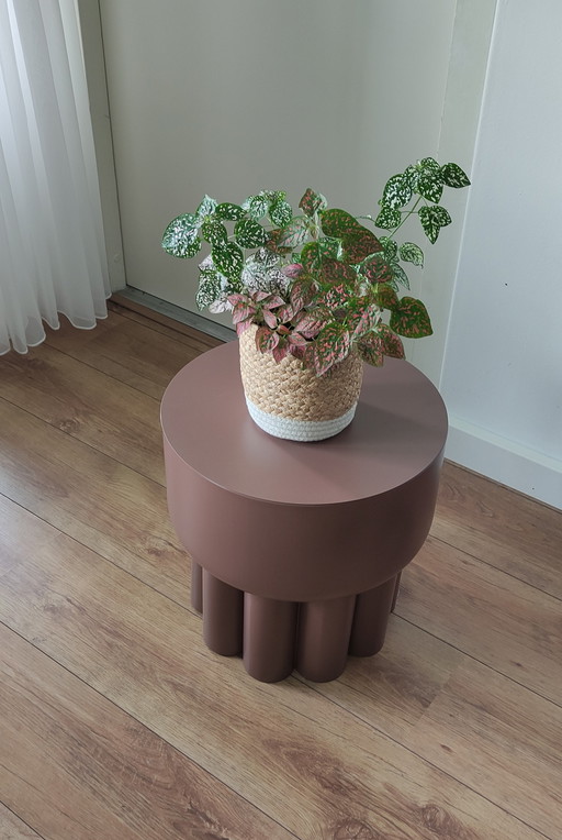 Modern Brown PTMD Side Table Metal