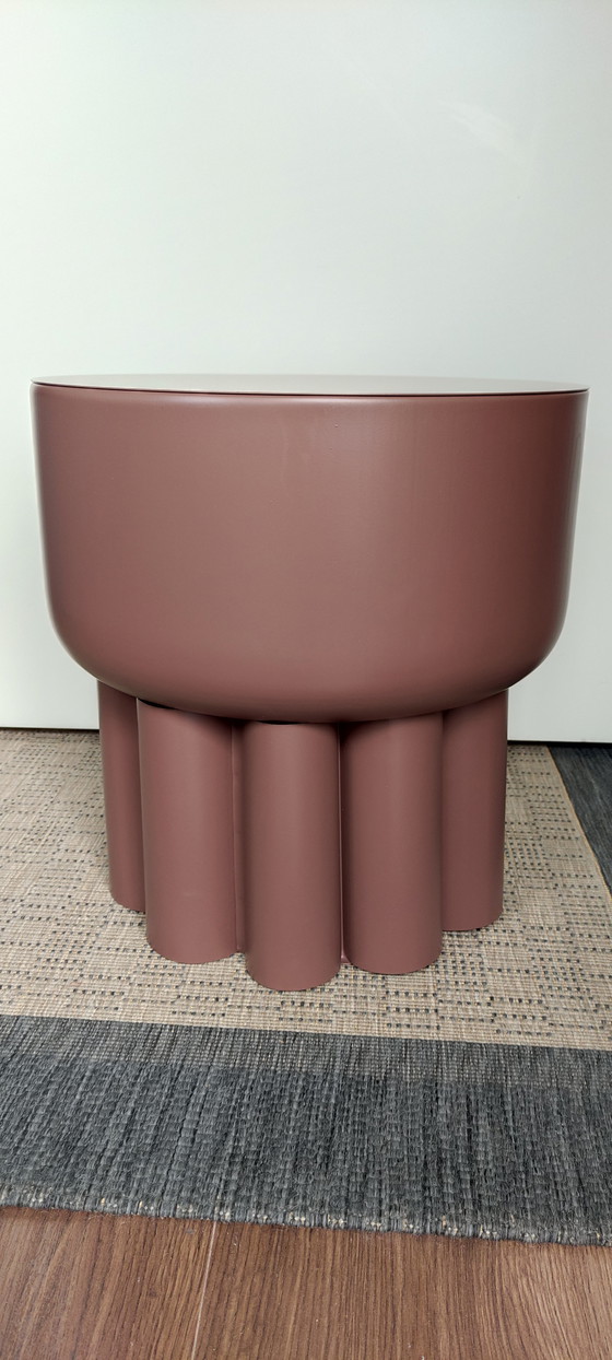 Image 1 of Modern Brown PTMD Side Table Metal