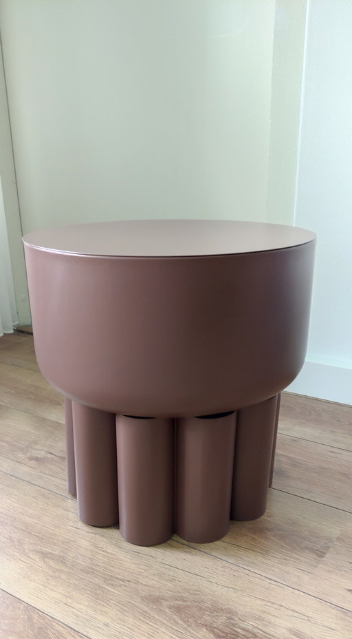 Modern Brown PTMD Side Table Metal