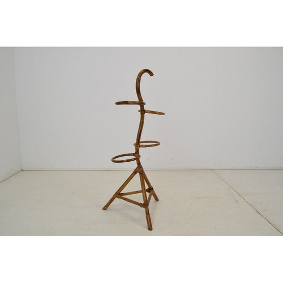 Image 1 of Puesto de flores de ratán y bambú de mediados de siglo, Italia, década de 1950