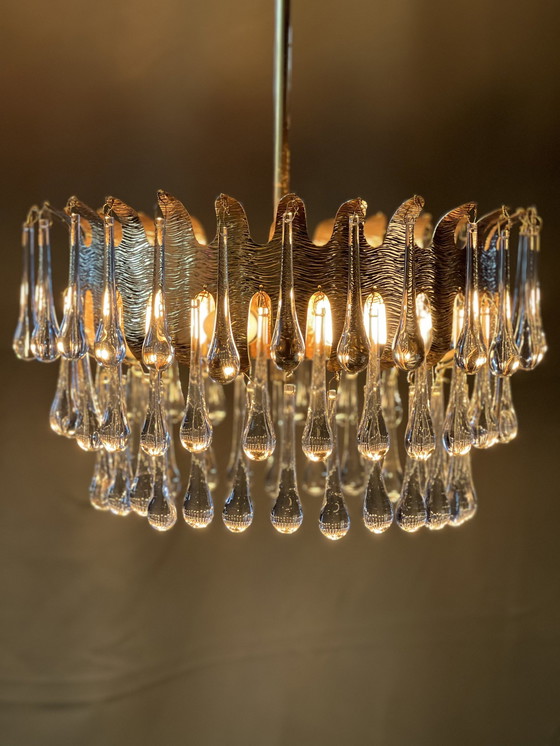 Image 1 of 1970 Germany Palwa Tear Drop Chandelier