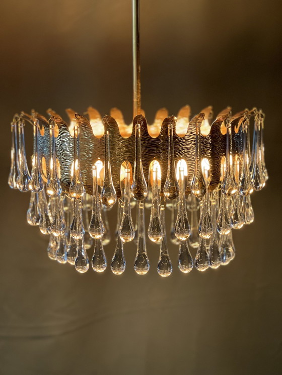 Image 1 of 1970 Germany Palwa Tear Drop Chandelier