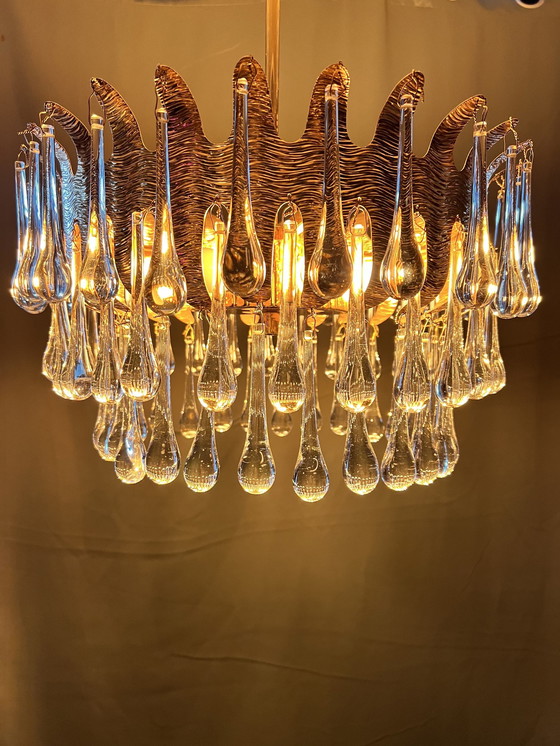 Image 1 of 1970 Germany Palwa Tear Drop Chandelier