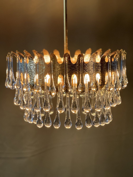 Image 1 of 1970 Germany Palwa Tear Drop Chandelier