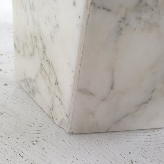Image 1 of Set of 3 vintage Carrara marble side tables, Italy 1980s