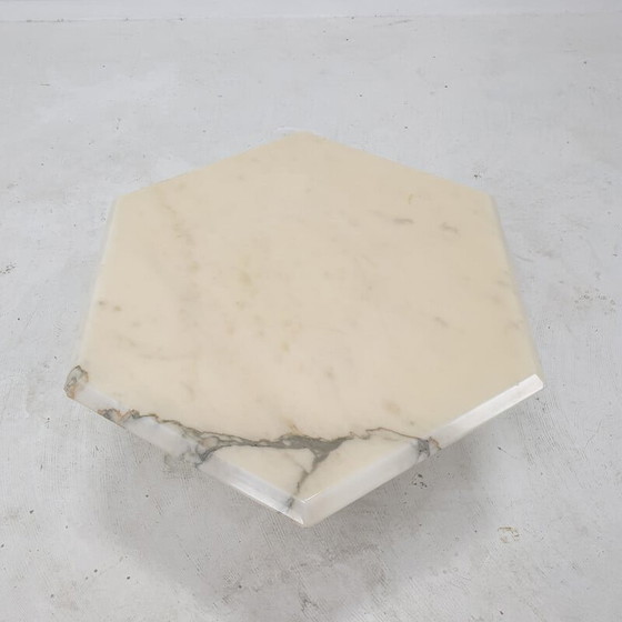 Image 1 of Set of 3 vintage Carrara marble side tables, Italy 1980s