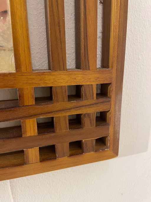 Mid-Century Modern Wooden Mirror