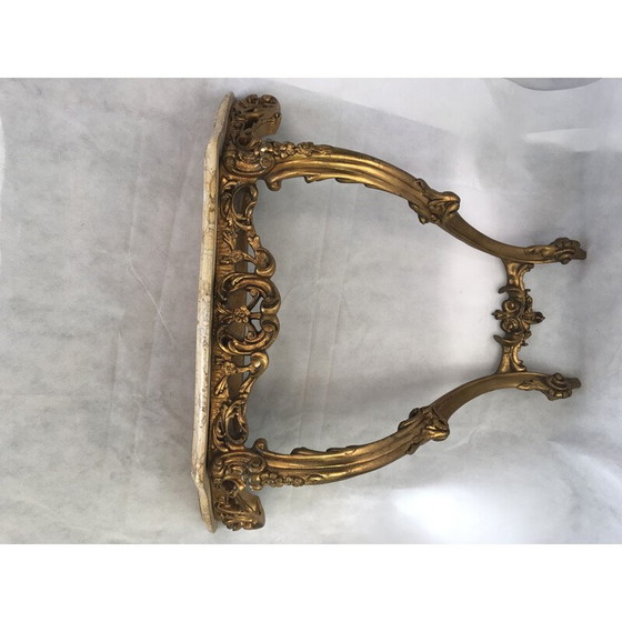 Image 1 of Vintage console in gilded wood and marble