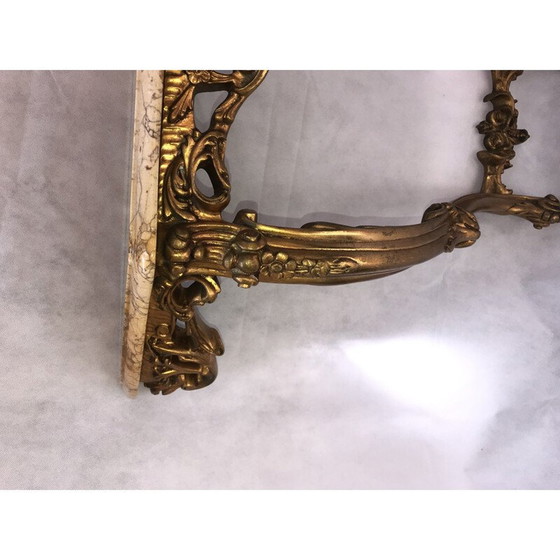 Image 1 of Vintage console in gilded wood and marble