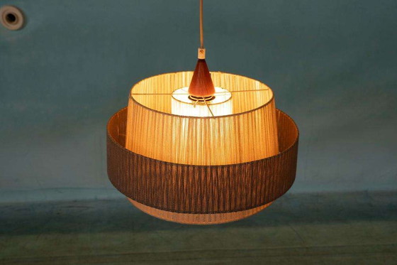Image 1 of Japandi Swedish 1960s pendant lamp, vintage Bohemian lamp