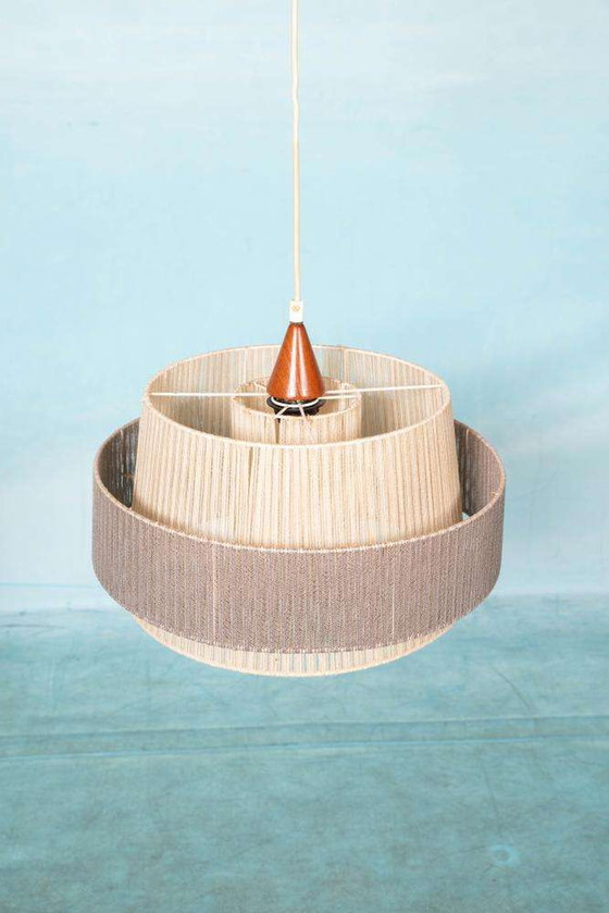 Image 1 of Japandi Swedish 1960s pendant lamp, vintage Bohemian lamp