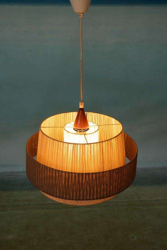 Image 1 of Lampe suspendue suédoise Japandi des années 1960, lampe bohème vintage
