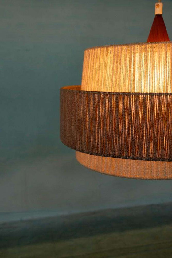Image 1 of Japandi Swedish 1960s pendant lamp, vintage Bohemian lamp