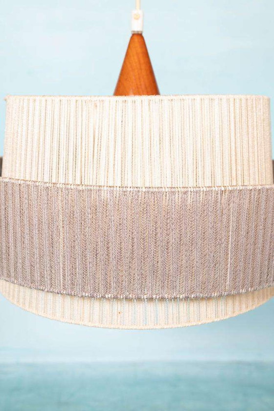 Image 1 of Lampe suspendue suédoise Japandi des années 1960, lampe bohème vintage