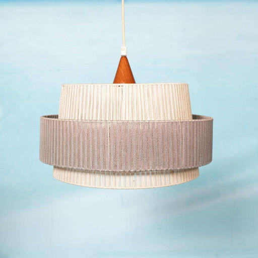 Lampe suspendue suédoise Japandi des années 1960, lampe bohème vintage