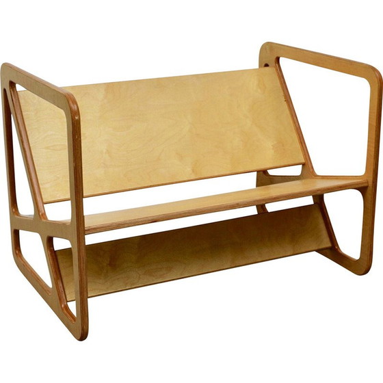 Image 1 of Vintage Scandinavian bench in varnished birch, 1960