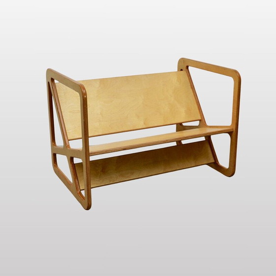 Image 1 of Vintage Scandinavian bench in varnished birch, 1960