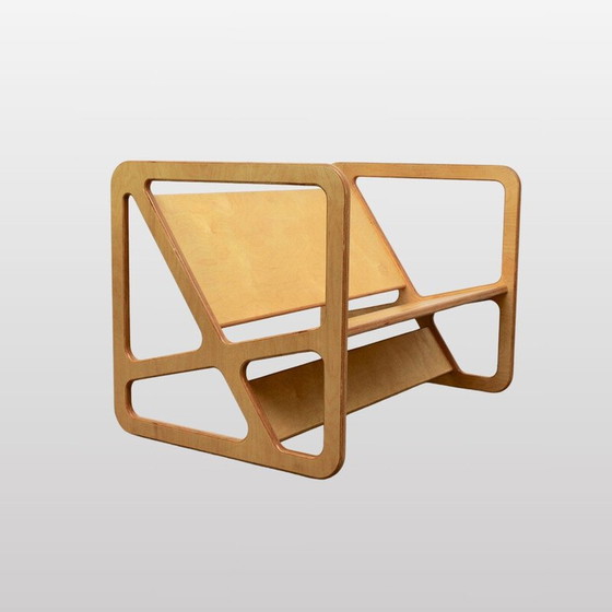 Image 1 of Vintage Scandinavian bench in varnished birch, 1960