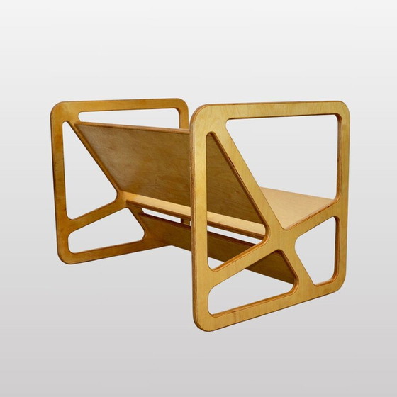 Image 1 of Vintage Scandinavian bench in varnished birch, 1960