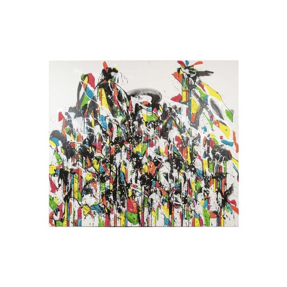 Image 1 of Acrylic on vintage canvas by Dan Hôo, 2023