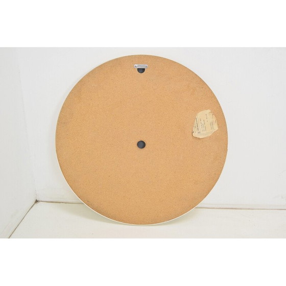Image 1 of Round vintage wall mirror with plastic frame and veneer, Czechoslovakia 1970