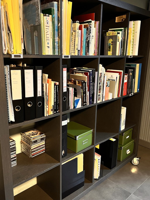 Square, Black Book Or Farden Rack With 16 Square Compartments