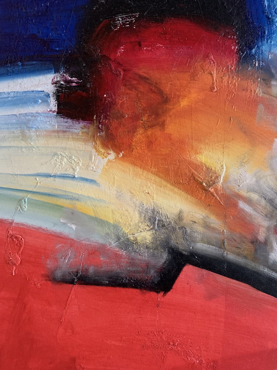 Image 1 of William Malacu - Dipinto con centro rosso e blu