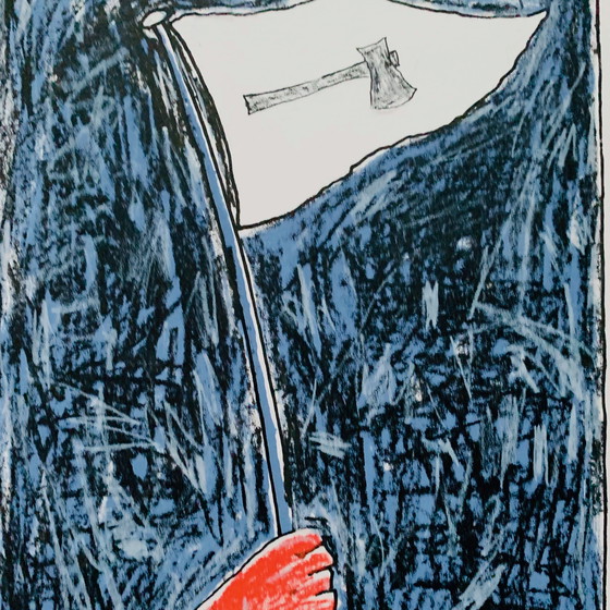 Image 1 of Lithographie Petra Dolleman - Drapeau pour la hache